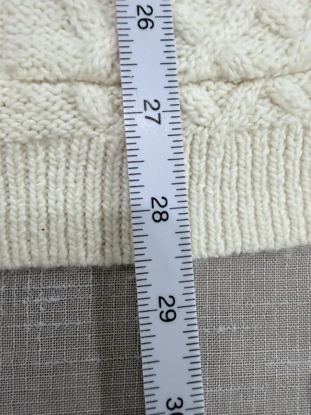 Talbots Petites XL Cream Cable Knit Cardigan Cotton Button Front Preppy